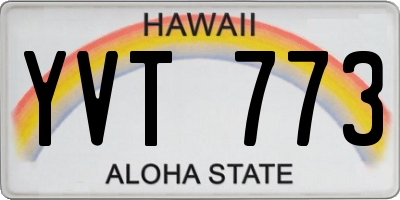 HI license plate YVT773