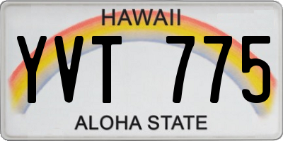 HI license plate YVT775