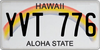 HI license plate YVT776