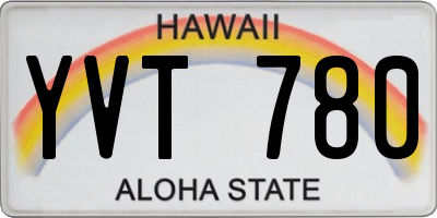HI license plate YVT780