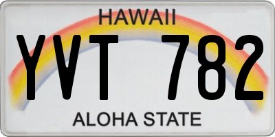HI license plate YVT782
