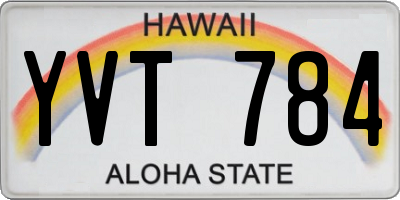 HI license plate YVT784
