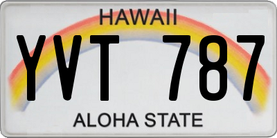 HI license plate YVT787