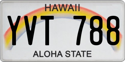 HI license plate YVT788