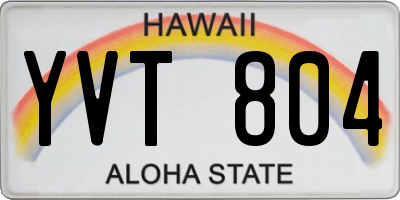 HI license plate YVT804