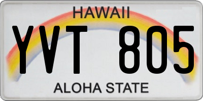 HI license plate YVT805
