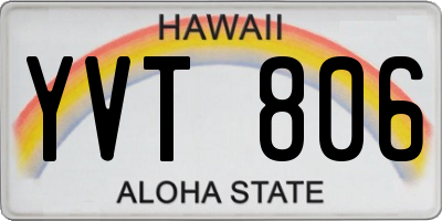 HI license plate YVT806