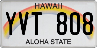 HI license plate YVT808