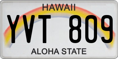 HI license plate YVT809
