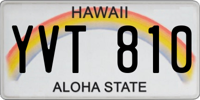HI license plate YVT810