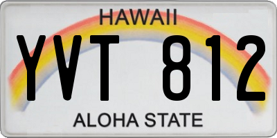 HI license plate YVT812