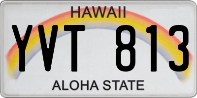 HI license plate YVT813