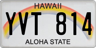 HI license plate YVT814