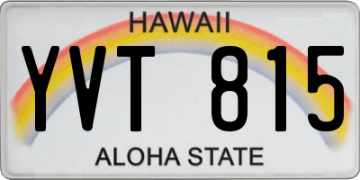 HI license plate YVT815