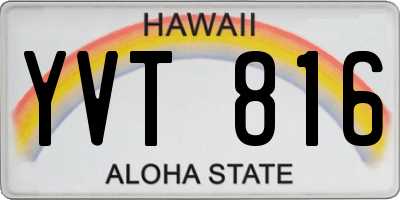 HI license plate YVT816