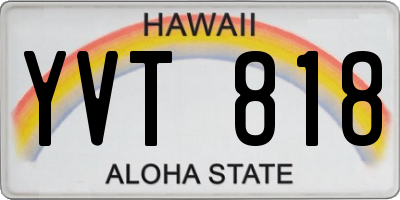 HI license plate YVT818