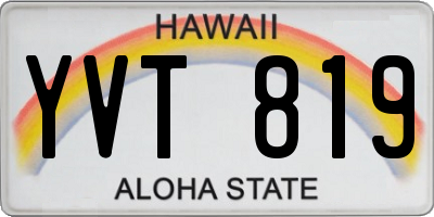 HI license plate YVT819