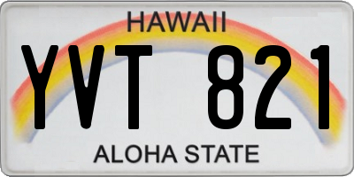 HI license plate YVT821