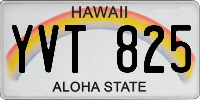 HI license plate YVT825