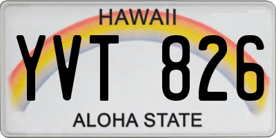 HI license plate YVT826
