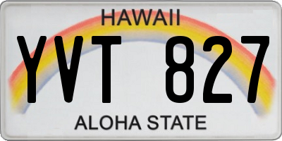 HI license plate YVT827