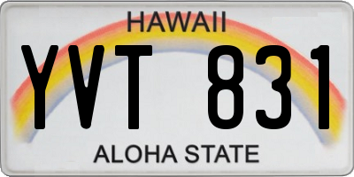 HI license plate YVT831