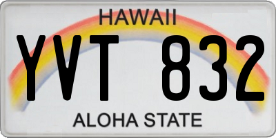 HI license plate YVT832