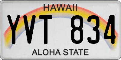 HI license plate YVT834