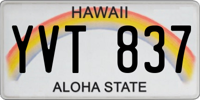 HI license plate YVT837