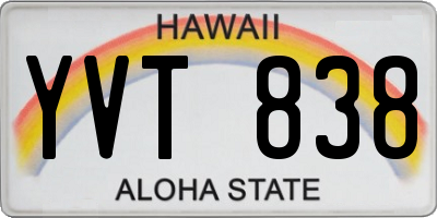 HI license plate YVT838