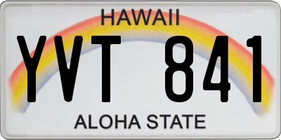 HI license plate YVT841