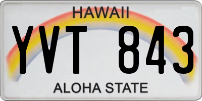 HI license plate YVT843