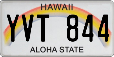 HI license plate YVT844
