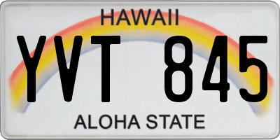 HI license plate YVT845