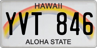 HI license plate YVT846