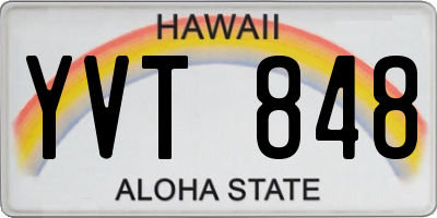 HI license plate YVT848