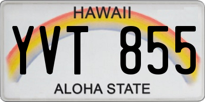 HI license plate YVT855