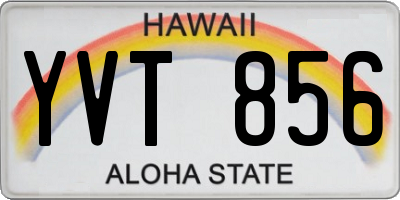 HI license plate YVT856