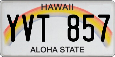 HI license plate YVT857