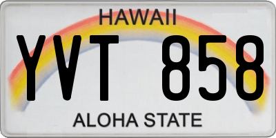 HI license plate YVT858