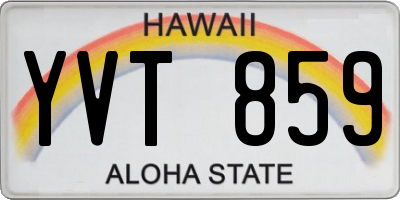 HI license plate YVT859