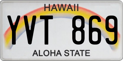 HI license plate YVT869