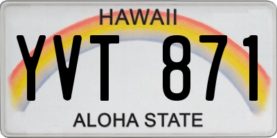 HI license plate YVT871