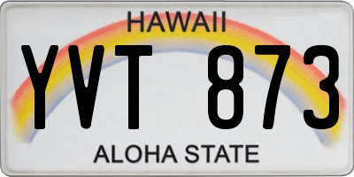 HI license plate YVT873