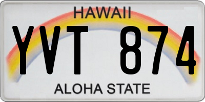 HI license plate YVT874