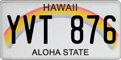 HI license plate YVT876