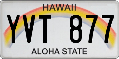 HI license plate YVT877