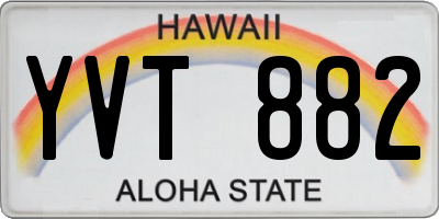 HI license plate YVT882