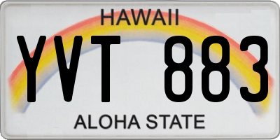 HI license plate YVT883