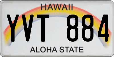 HI license plate YVT884